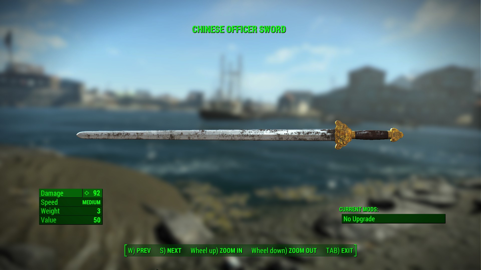 Spada da mischia ufficiale cinese di Fallout 4