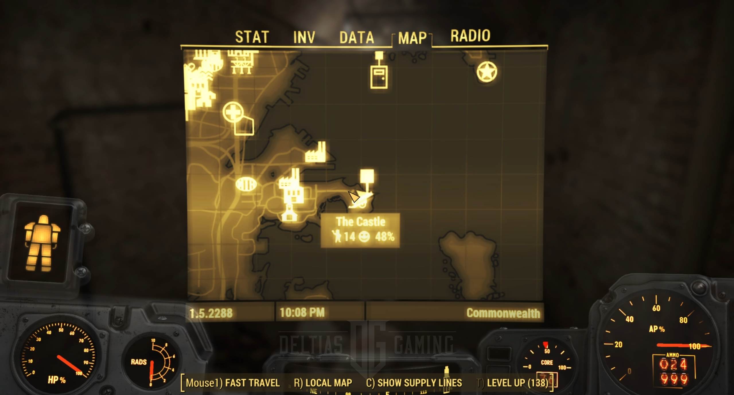 Fallout 4 Last Minute Posizione sulla mappa del castello