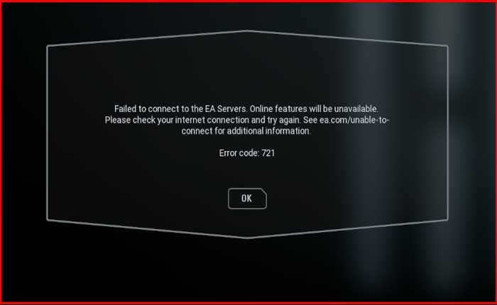 How To Fix EA Error Code 721