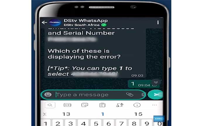 Cancella il codice di errore DStv tramite SMS
