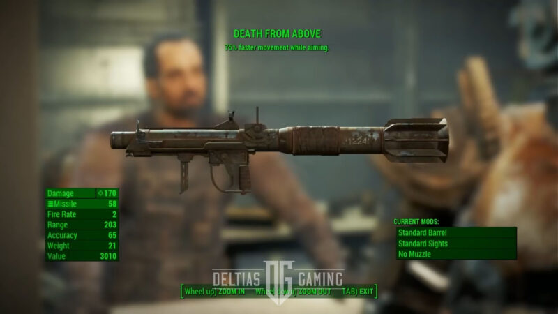 Descrizione comando delle statistiche di Fallout 4 Death From Above