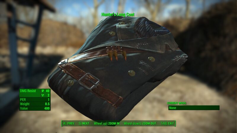 Cappotto lungo da cacciatore di Fallout 4