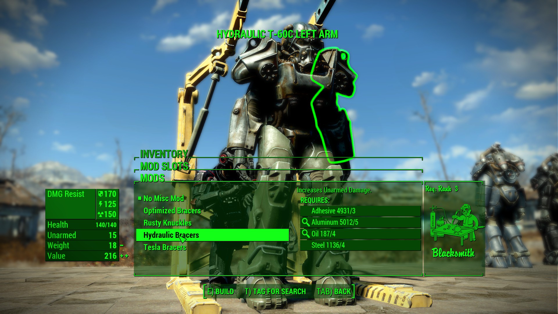 Bracciali idraulici Modifiche all'armatura atomica di Fallout 4