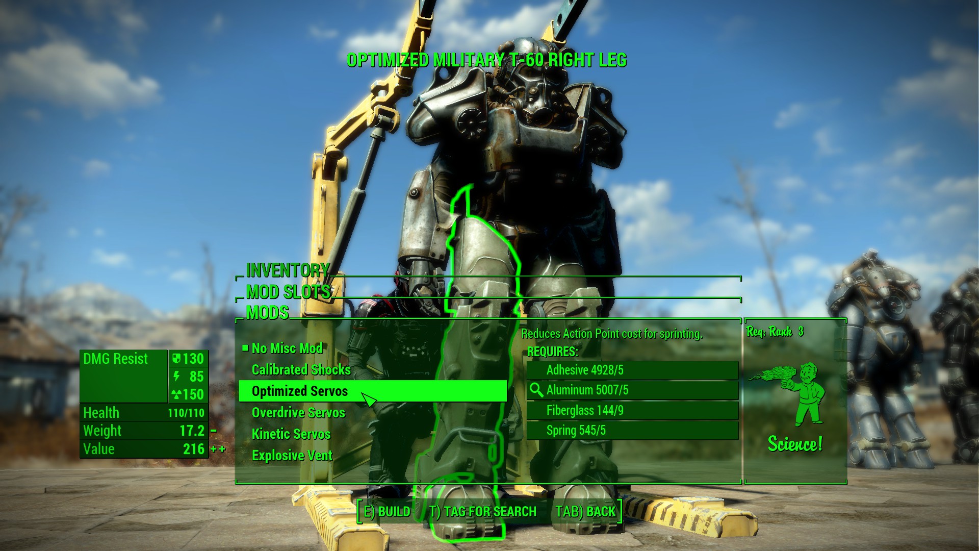 Servi ottimizzati Modifiche all'armatura atomica di Fallout 4