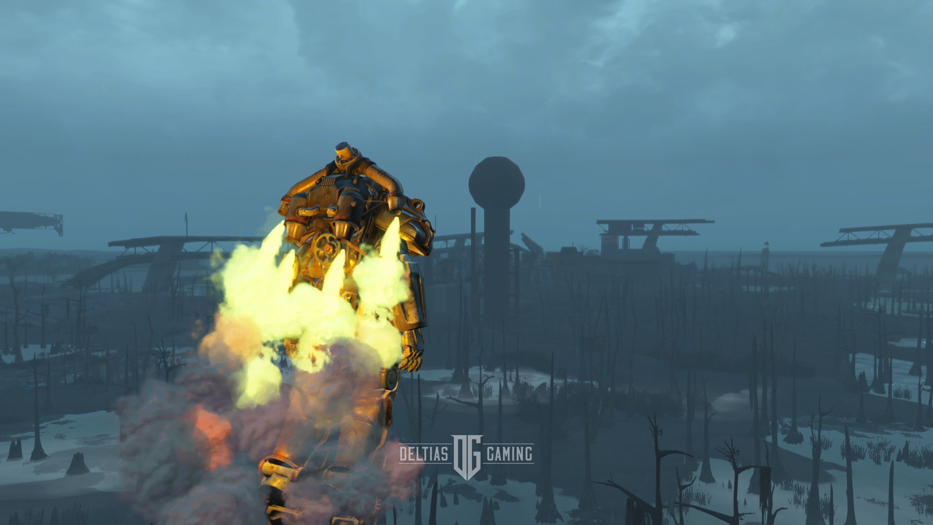 Usando il mod Jet pack Power Armor in Fallout 4