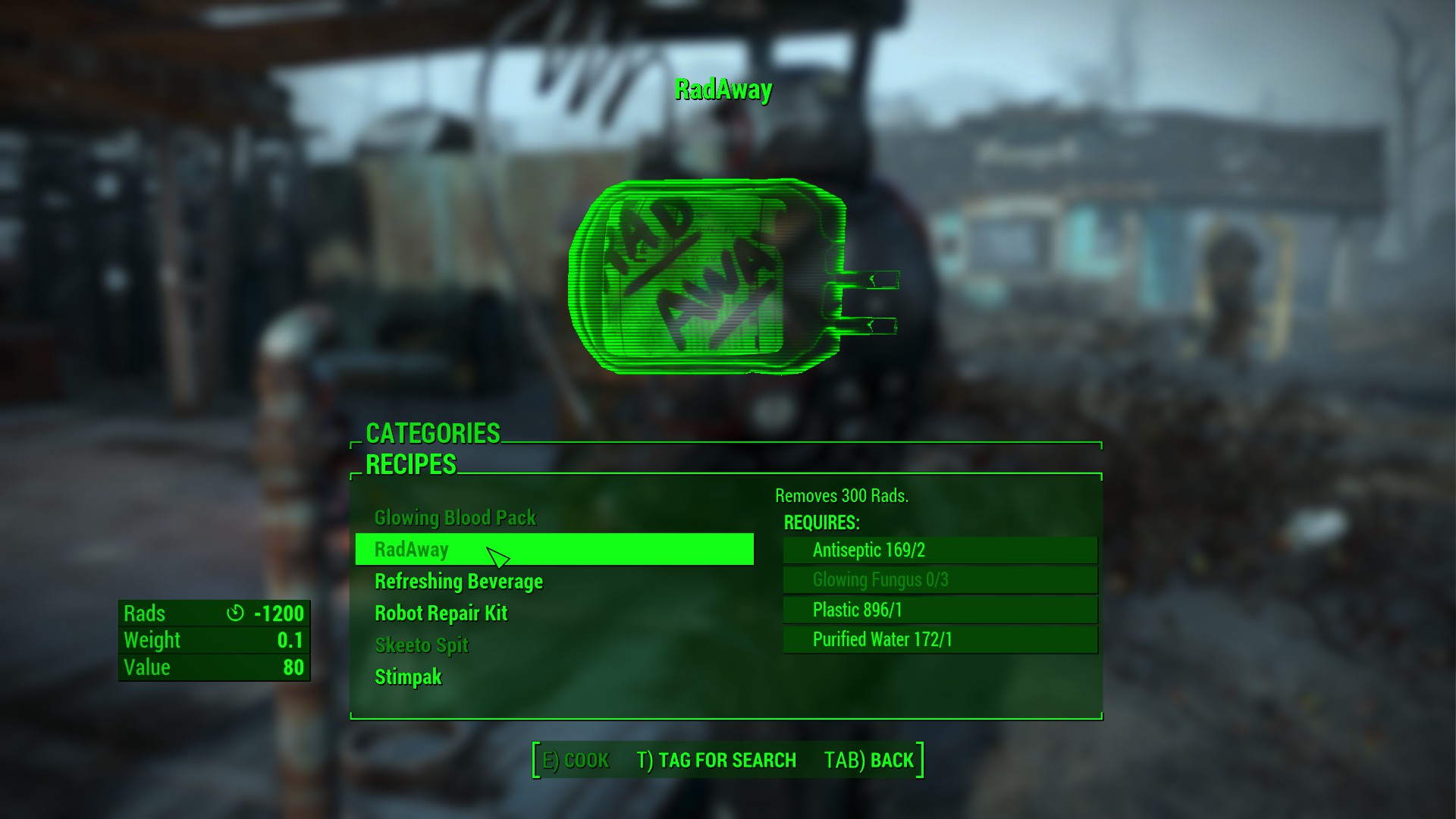 Creare RadAway in Fallout 4
