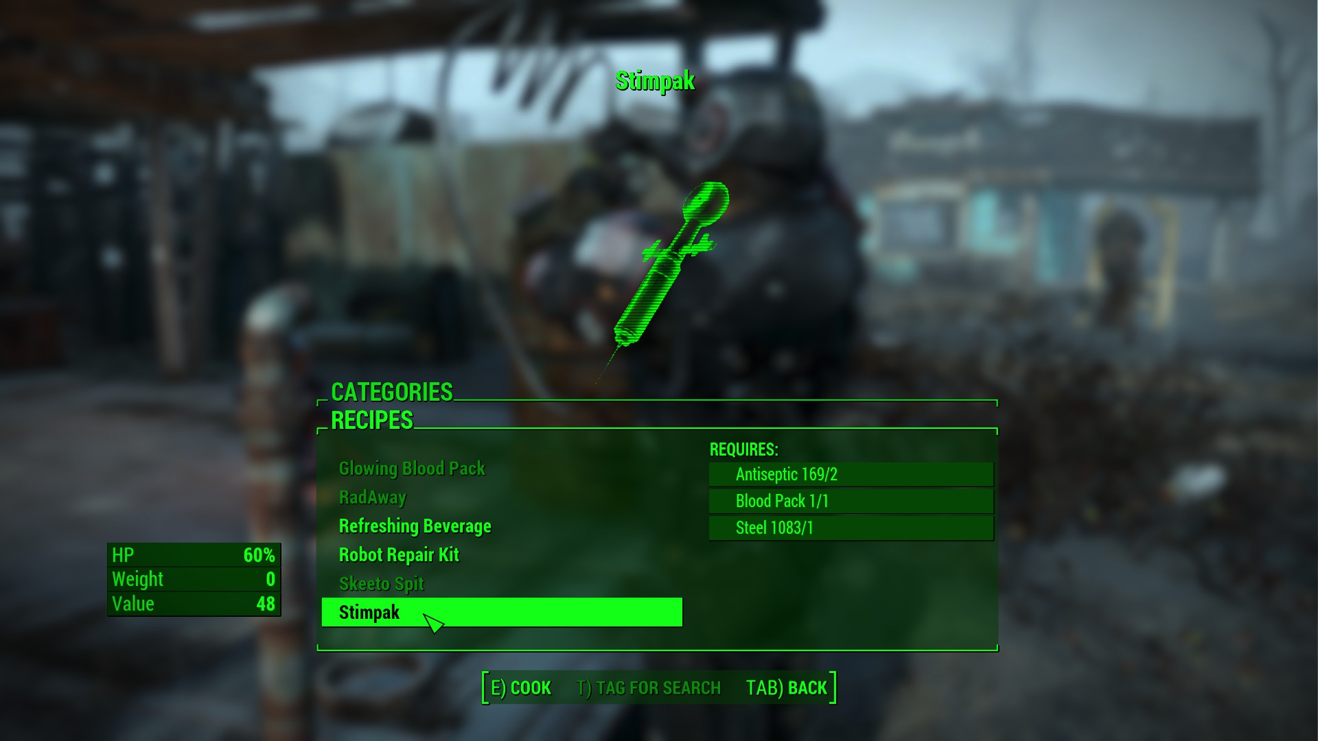Creare Stimpak in Fallout 4