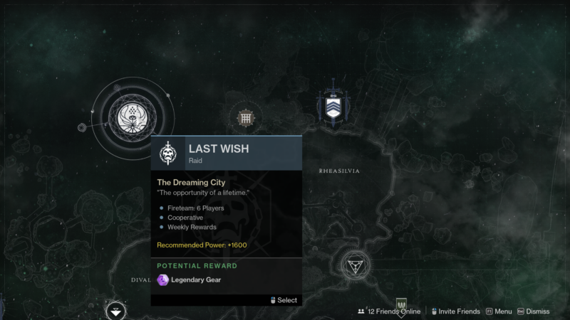 Posizione del raid Last Wish di Destiny 2