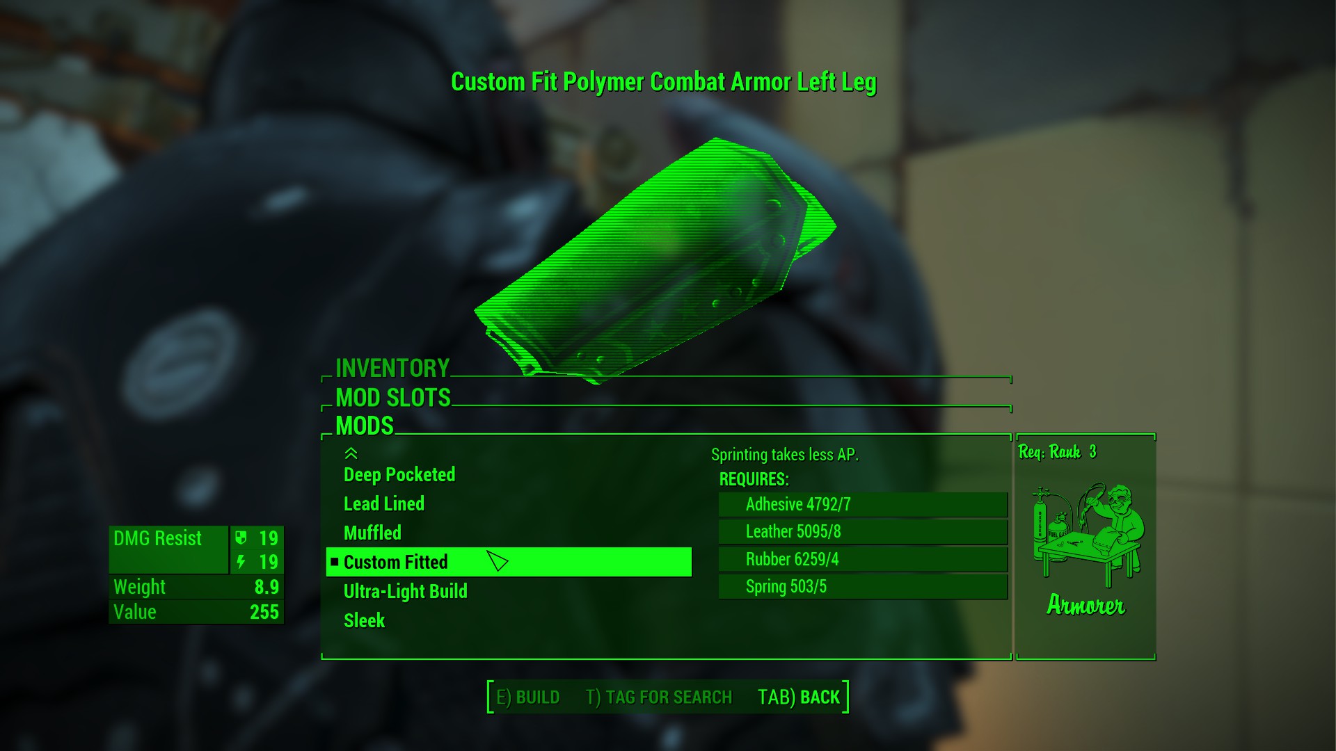Modifica dell'armatura personalizzata - Fallout 4