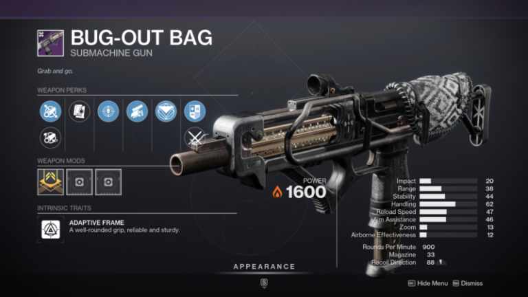 Borsa Bug-Out di Destiny 2 God Roll e come ottenerla