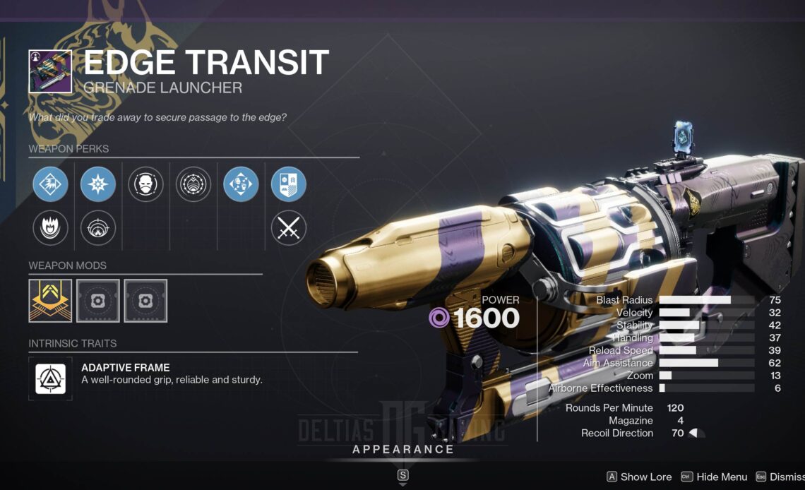 Destiny 2 Edge Transit God Roll and How to Get