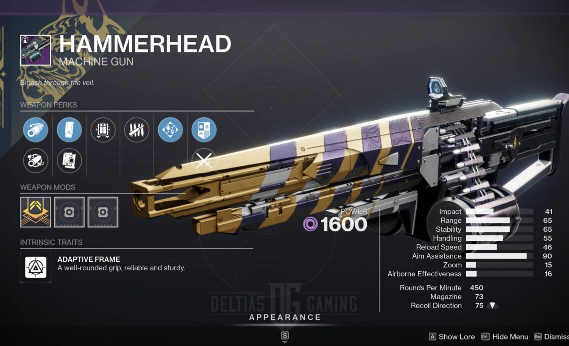 Destiny 2 Hammerhead God Roll and How to Get