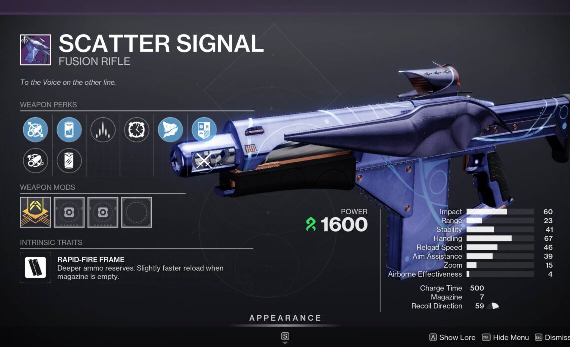 Scatter Signal Fusion Rifle - D2