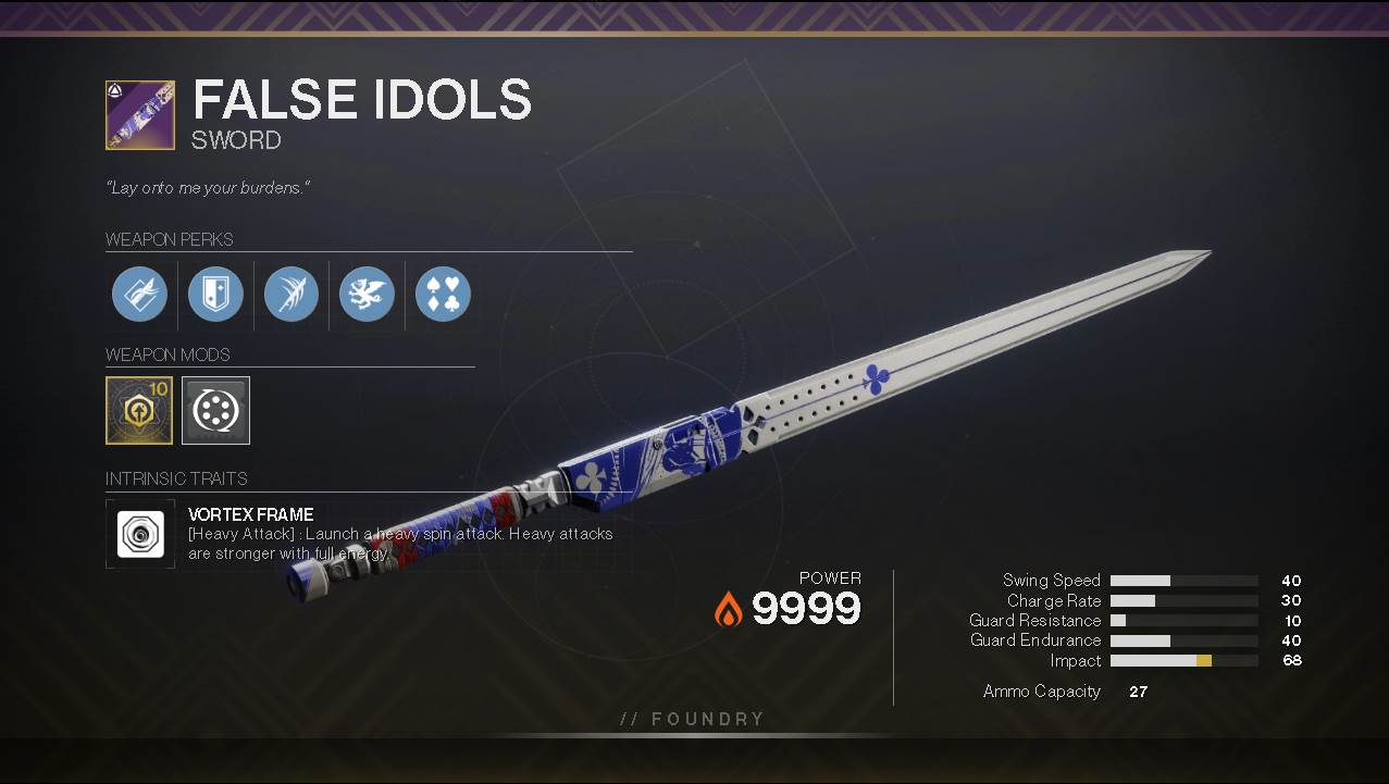 Destiny 2 Falsi Idoli PVP God Roll