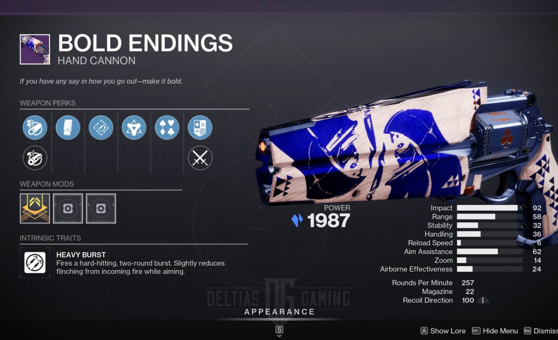 Destiny 2 Bold Endings God Roll and How to Get