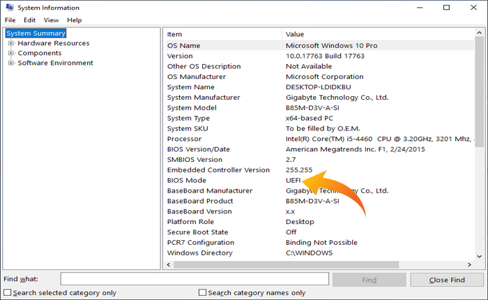 Impostazioni firmware UEFI non visualizzate