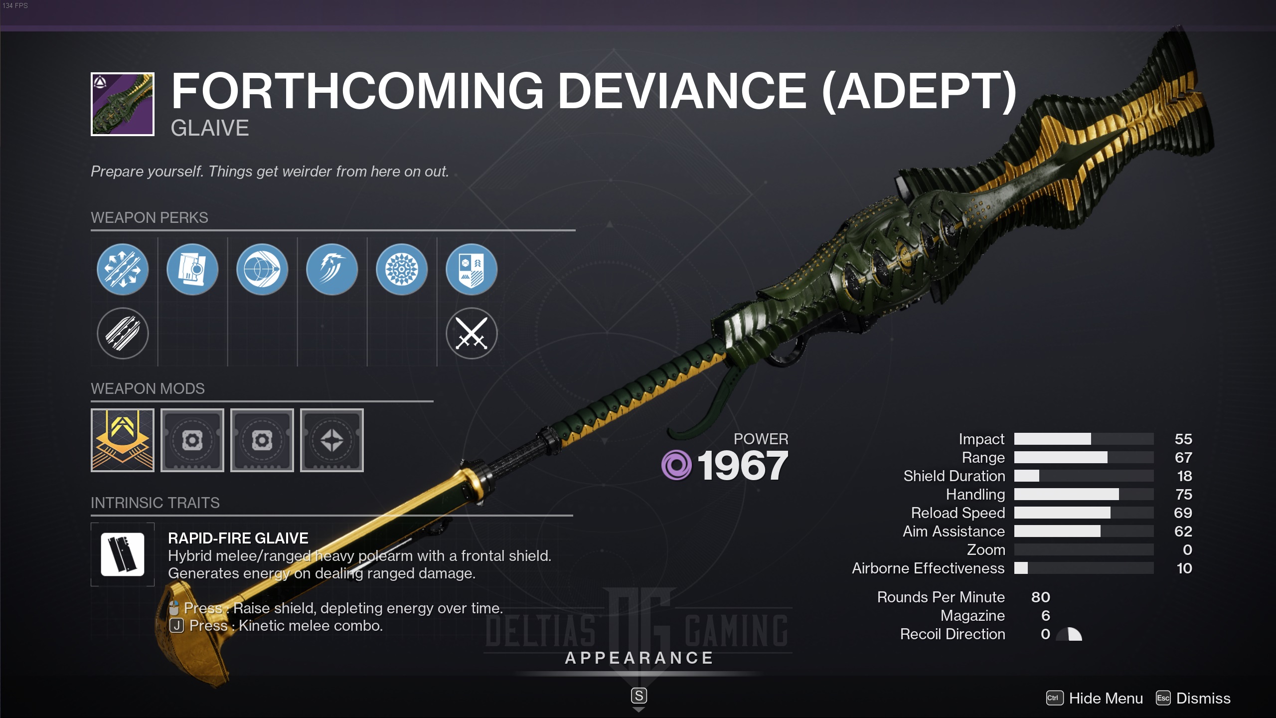 Destiny 2 Forthcoming Deviance Void Glaive