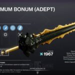 Destiny 2 Summon Bonum Arc Sword