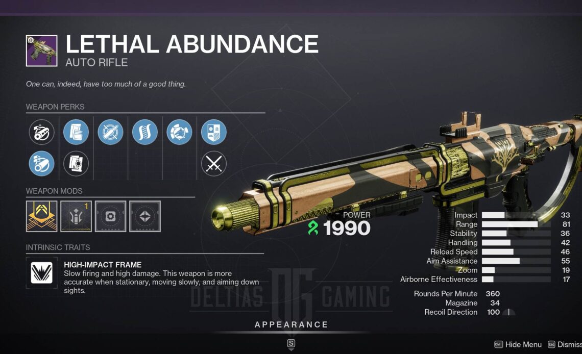 Destiny 2 Lethal Abundance God Roll and How to Get