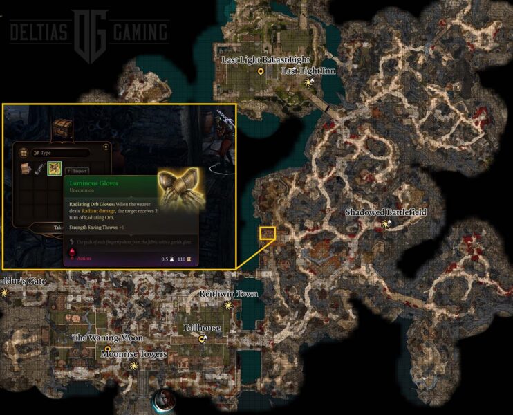 Posizione della mappa dei guanti luminosi nell'atto 2 - Baldur's Gate 3 - BG3