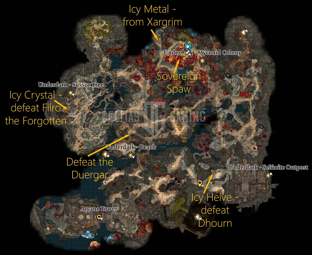 Cosa fare con il Cristallo di Ghiaccio, il Metallo di Ghiaccio e l'Elmo di Ghiaccio in Baldur's Gate 3?