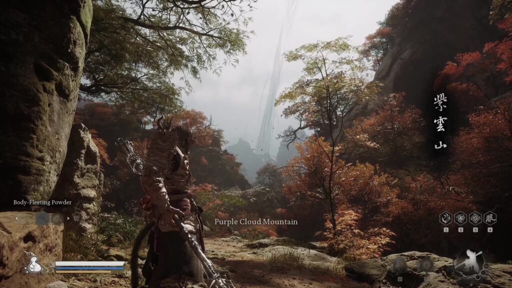 Purple Cloud Mountain in Black Myth: Wukong.