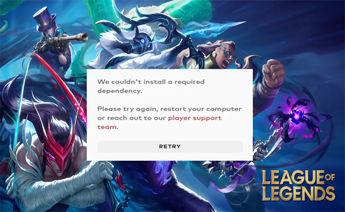 Non siamo riusciti a installare la dipendenza richiesta in League of Legends