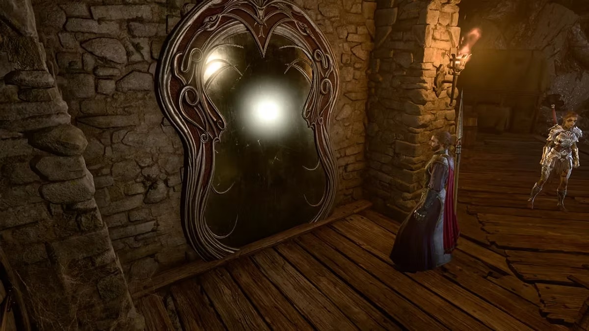 Rispondi alle domande dello specchio per entrare nel laboratorio (Fonte: Larian Studios)