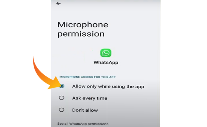 WhatsApp non riesce a configurare il registratore ora