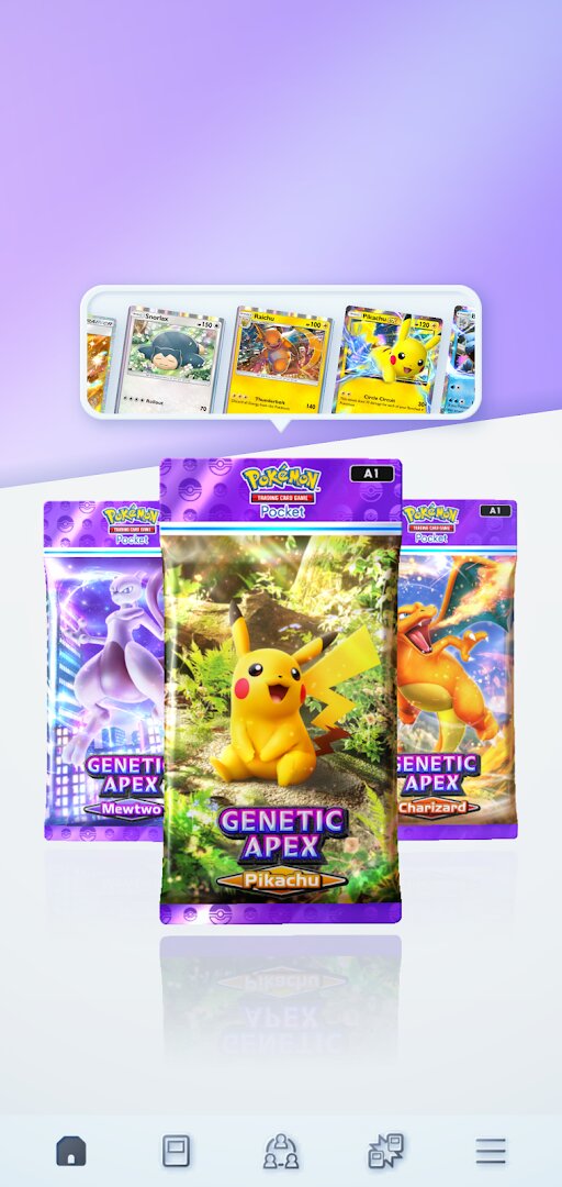 Tre pacchetti iniziali in Pokemon TCG Pocket.