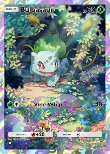 Illustrazione speciale Bulbasaur in Pokemon TCG Pocket.