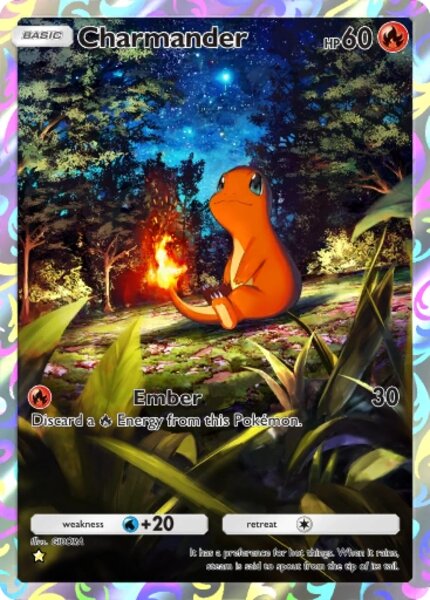 Illustrazione speciale Charmander in Pokemon TCG Pocket.