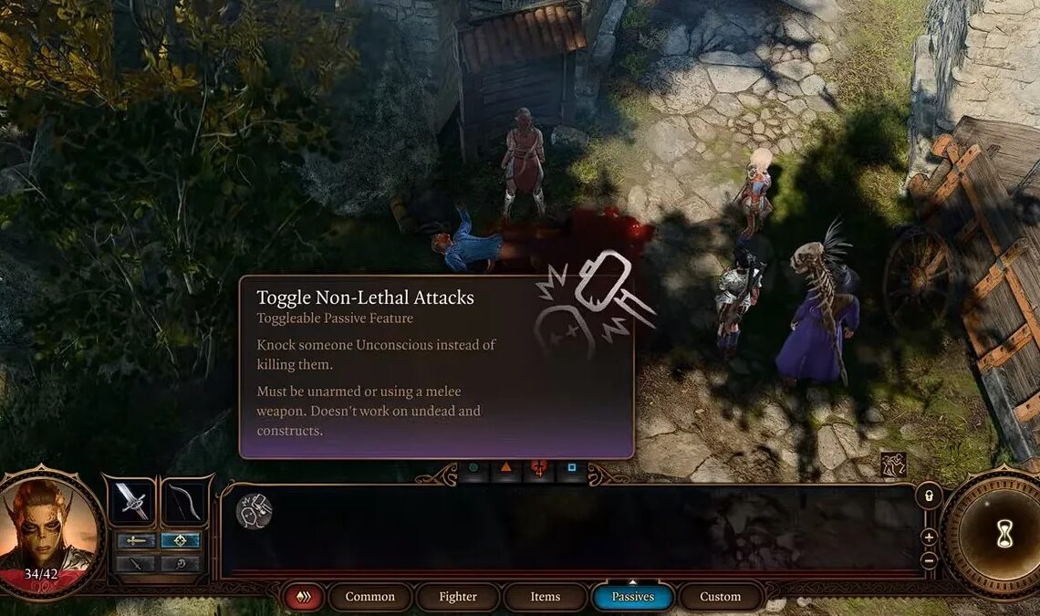 Non-lethal damage can be toggled (Source: Larian Studios)