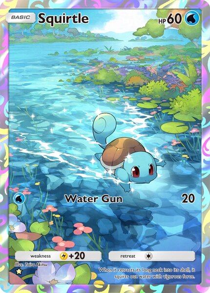 Illustrazione speciale Squirtle in Pokemon TCG Pocket.