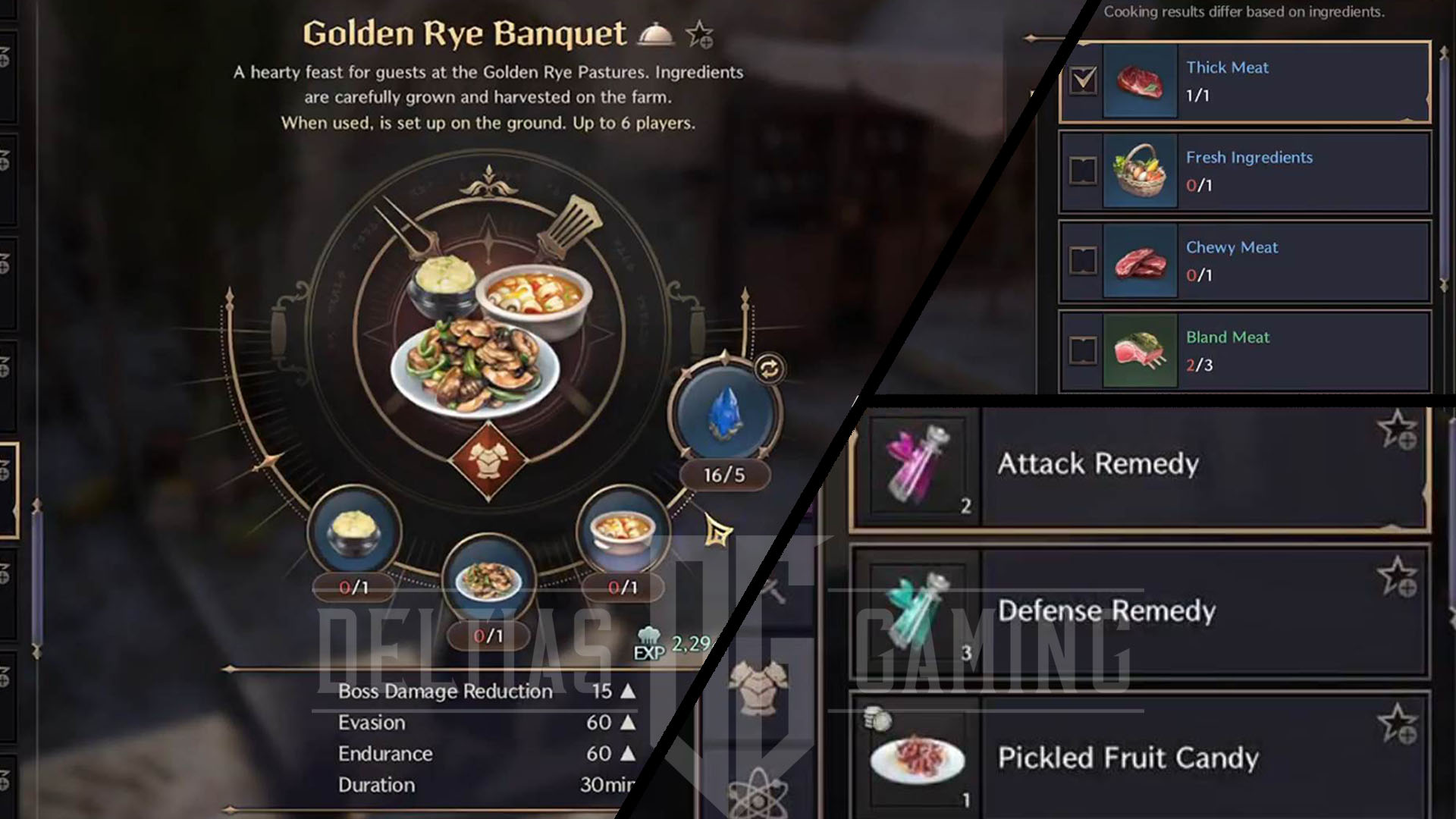 Tutte le ricette di cucina in Throne and Liberty esplorate