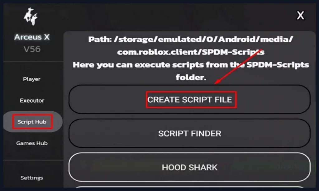 fare clic su Crea file di script