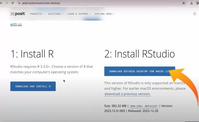 Scarica RStudio su Mac