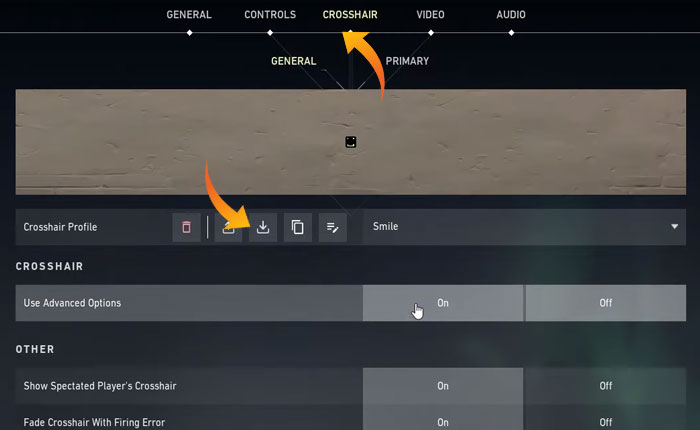 Valorant crosshair codes