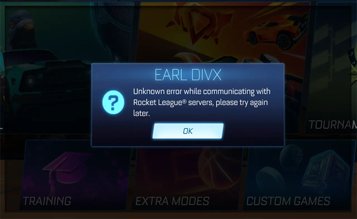 Error while communicating with Rocket League servers