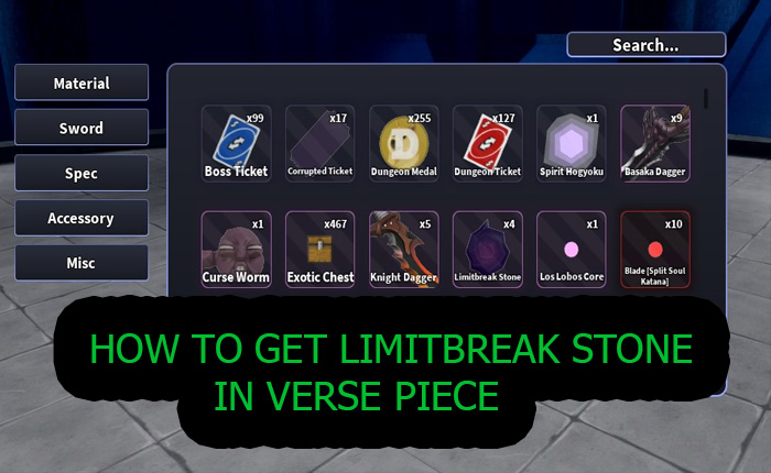 Verse Piece Limitbreak Stone Guide