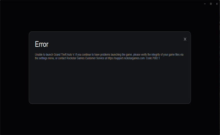 Rockstar Games Error Code 7002.1