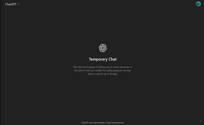 ChatGPT Temporary Chat Not Working