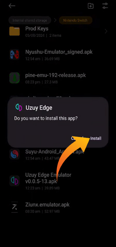 Imposta emulatore Uzuy Edge su Android