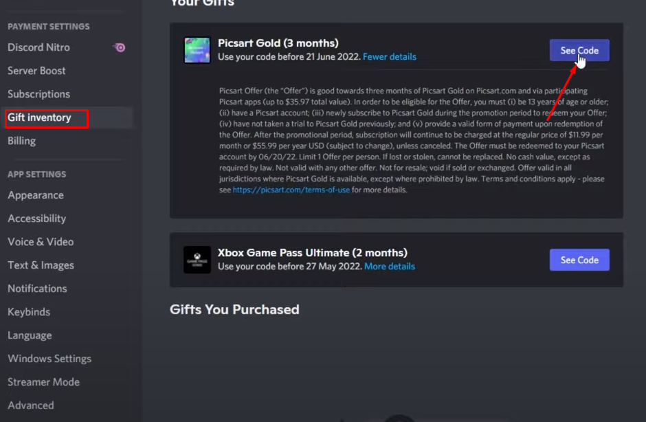 Picsart Gold Nitro Code
