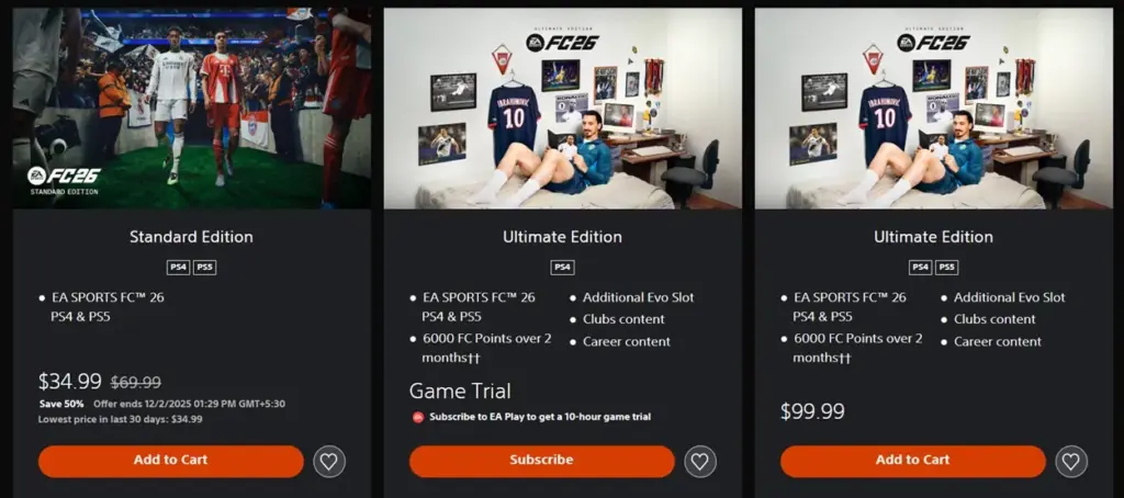 Guida ai prezzi EA Sports FC 26