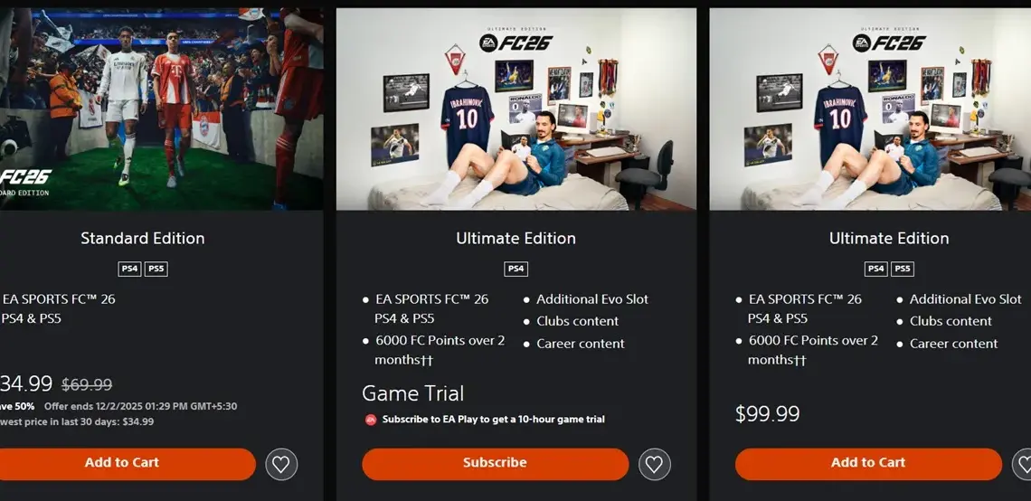 Guida ai prezzi EA Sports FC 26