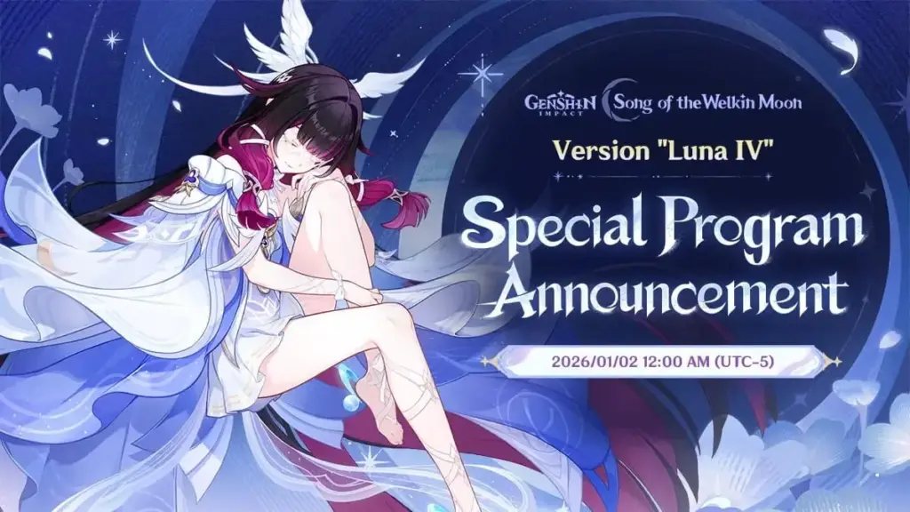 Genshin Impact 6.3 Livestream "Luna IV": codice, data e contenuto