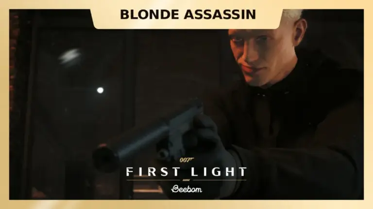 007 First Light blonde assassin identity