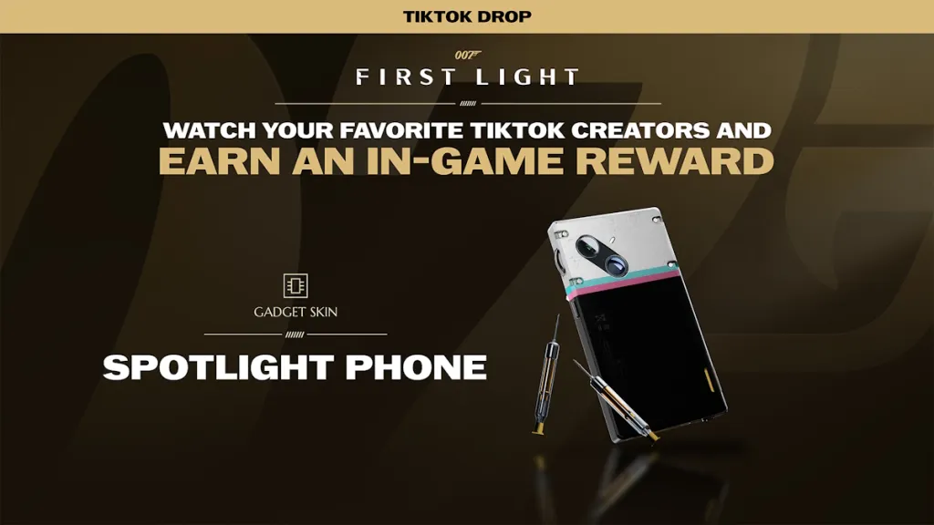 Skin Spotlight Phone ottenuta tramite TikTok per 007 First Light