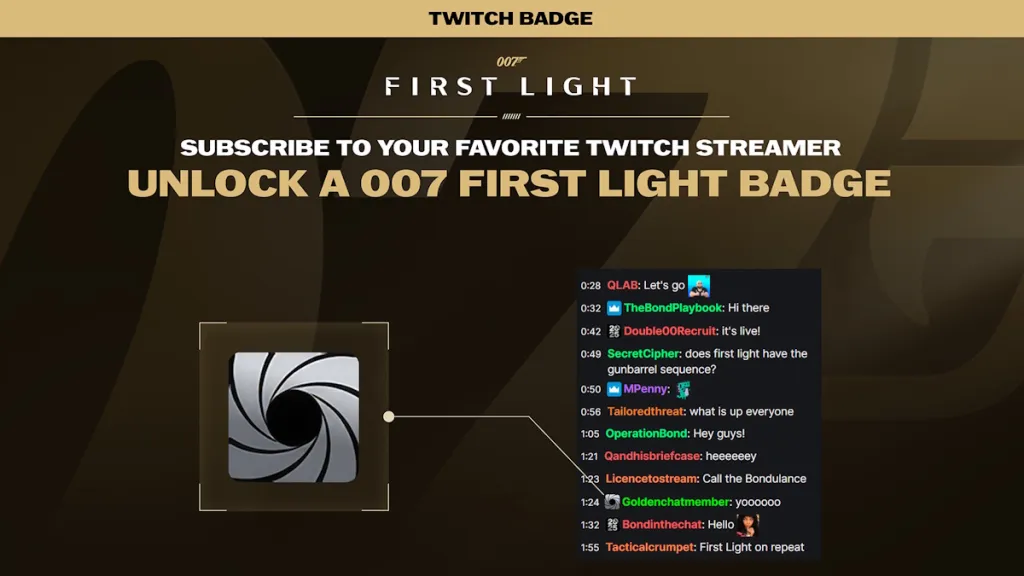 Badge 007 First Light per la chat di Twitch